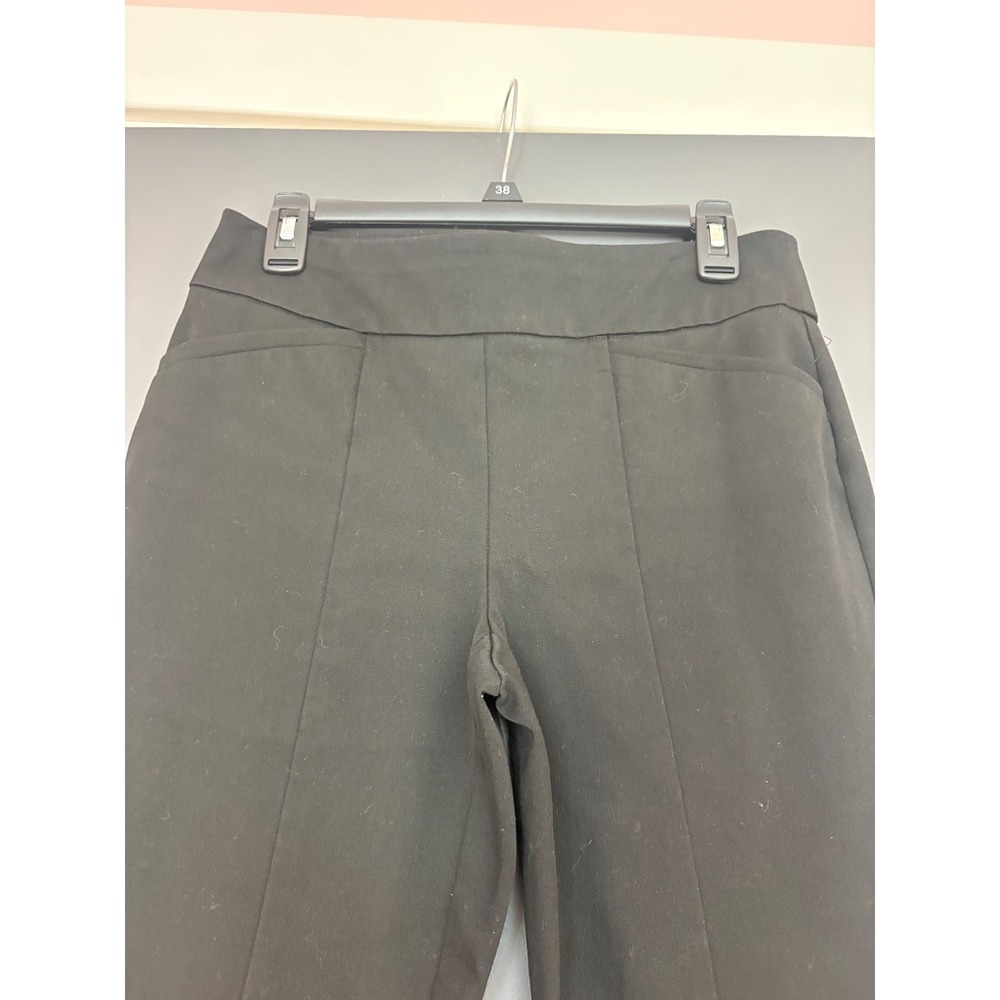 Chicos So Slimming Black Straight Leg Pull On Pants Size 0 Short Stretch Seamed - Picture 3 of 6
